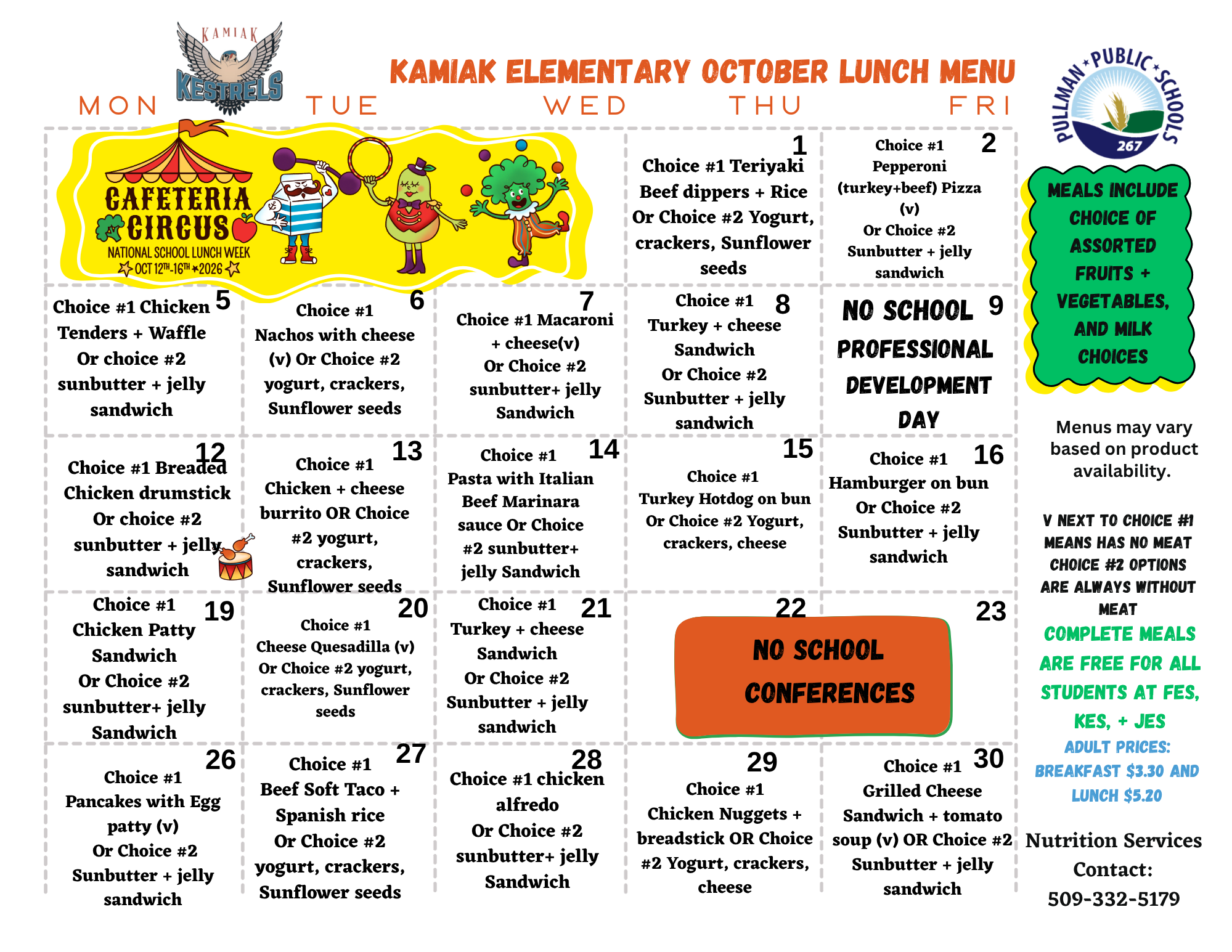 KES October menu
